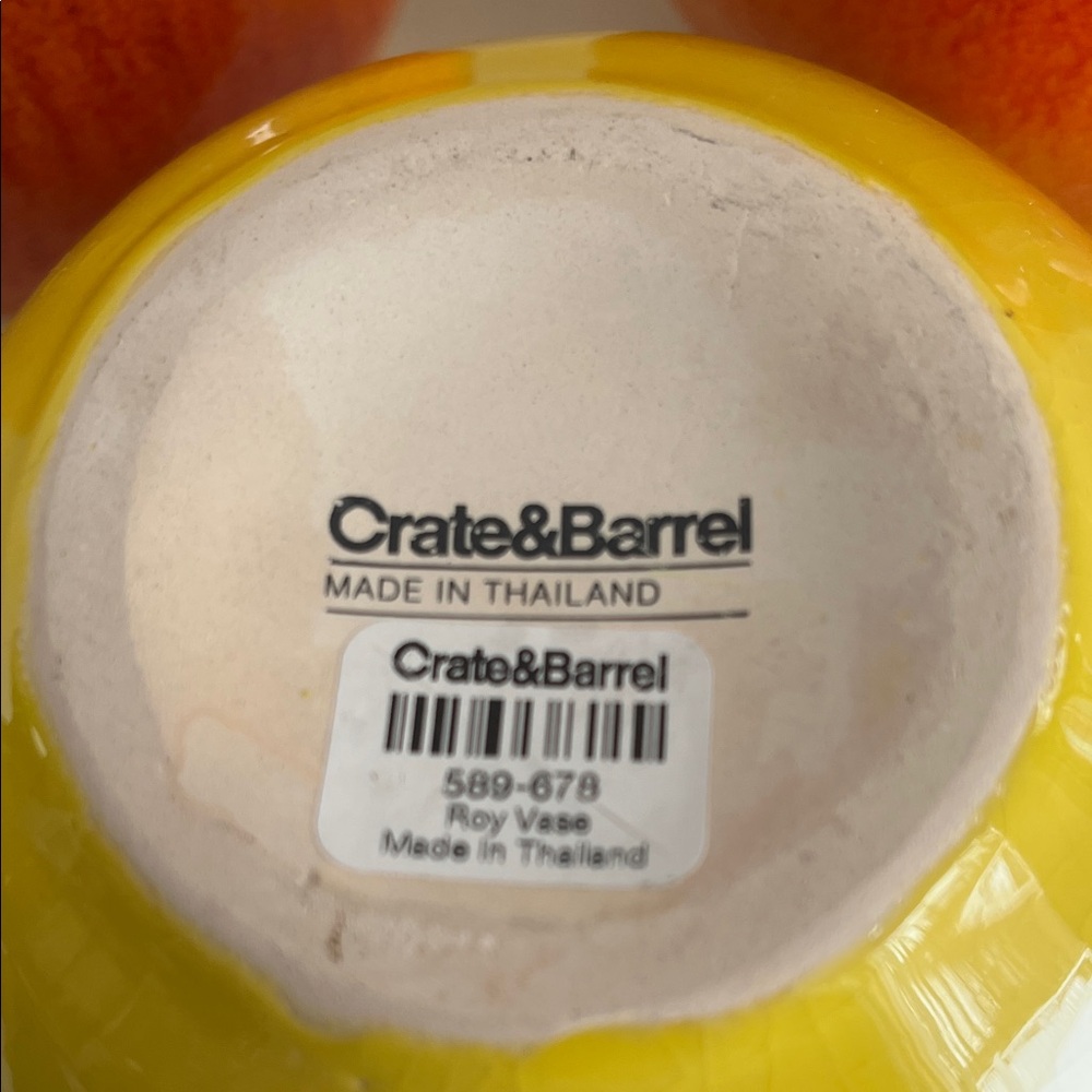 Crate and Barrel Sunset Gradient Ceramic Vases Set of 3 - Picture 2 of 9